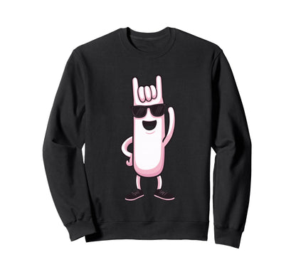Foam Finger Rock Hand Sign Mascot Sweatshirt - Casual Everyday Wear Unisex - T-Shirt, Sweatshirt, Hoodie