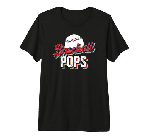 Mens Proud Baseball Pops Grandpa Pops T-Shirt - Graphic Print Unisex - T-Shirt, Sweatshirt, Hoodie