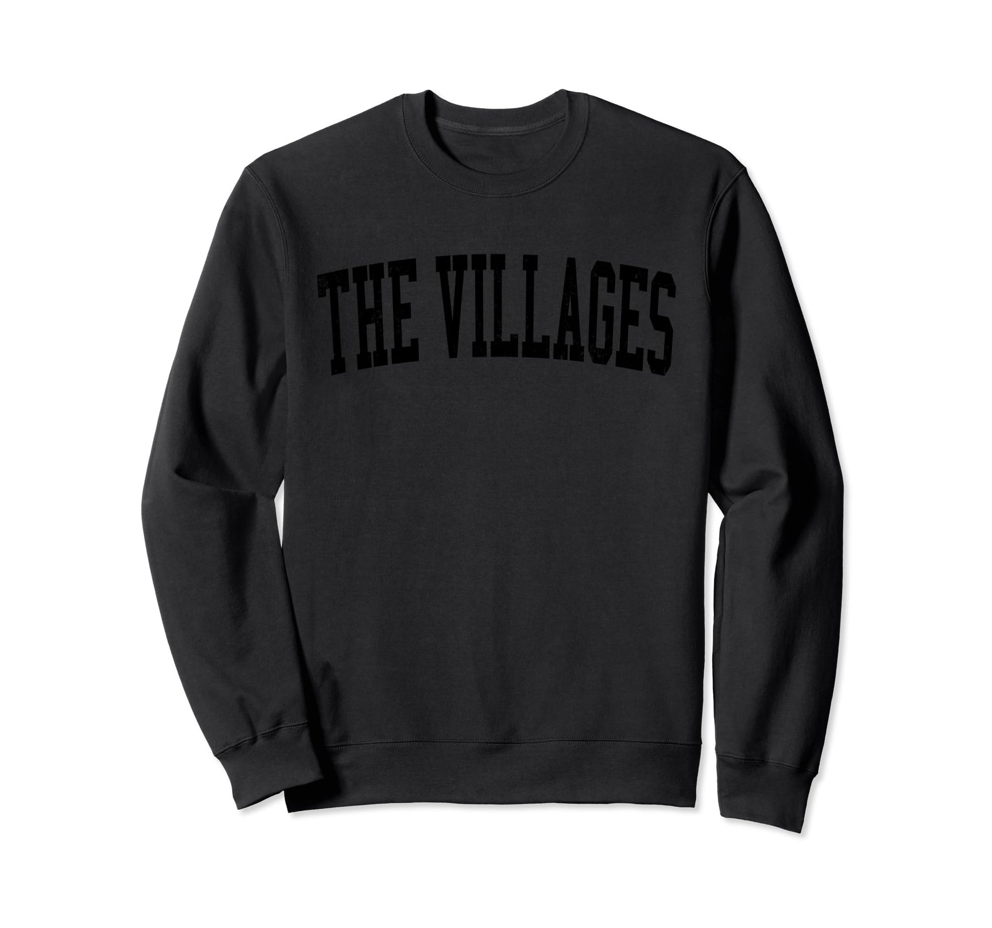 Villages Fl Distressed Black Sweatshirt - Streetwear Style Men Women - T-Shirt, Sweatshirt, Hoodie