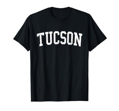 Tucson Az Distressed White Varsity T-Shirt - Custom Art Print Men Women - T-Shirt, Sweatshirt, Hoodie