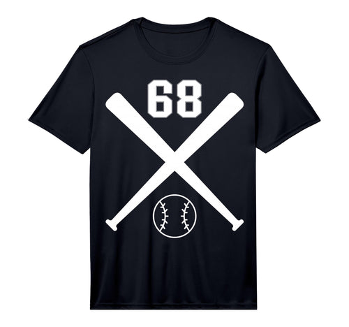 Baseball Softball Number 68 Performance T-Shirt - Minimalist Print Unisex - T-Shirt, Sweatshirt, Hoodie