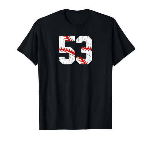 Baseball Player Jersey Number 53 53 T-Shirt - Streetwear Style Men Women - T-Shirt, Sweatshirt, Hoodie