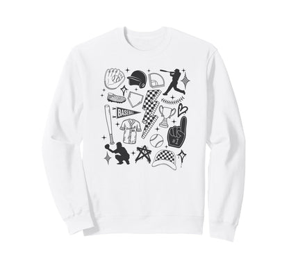 Baseball Player Game Day Punk Sweatshirt - Aesthetic Graphic for Adults - T-Shirt, Sweatshirt, Hoodie