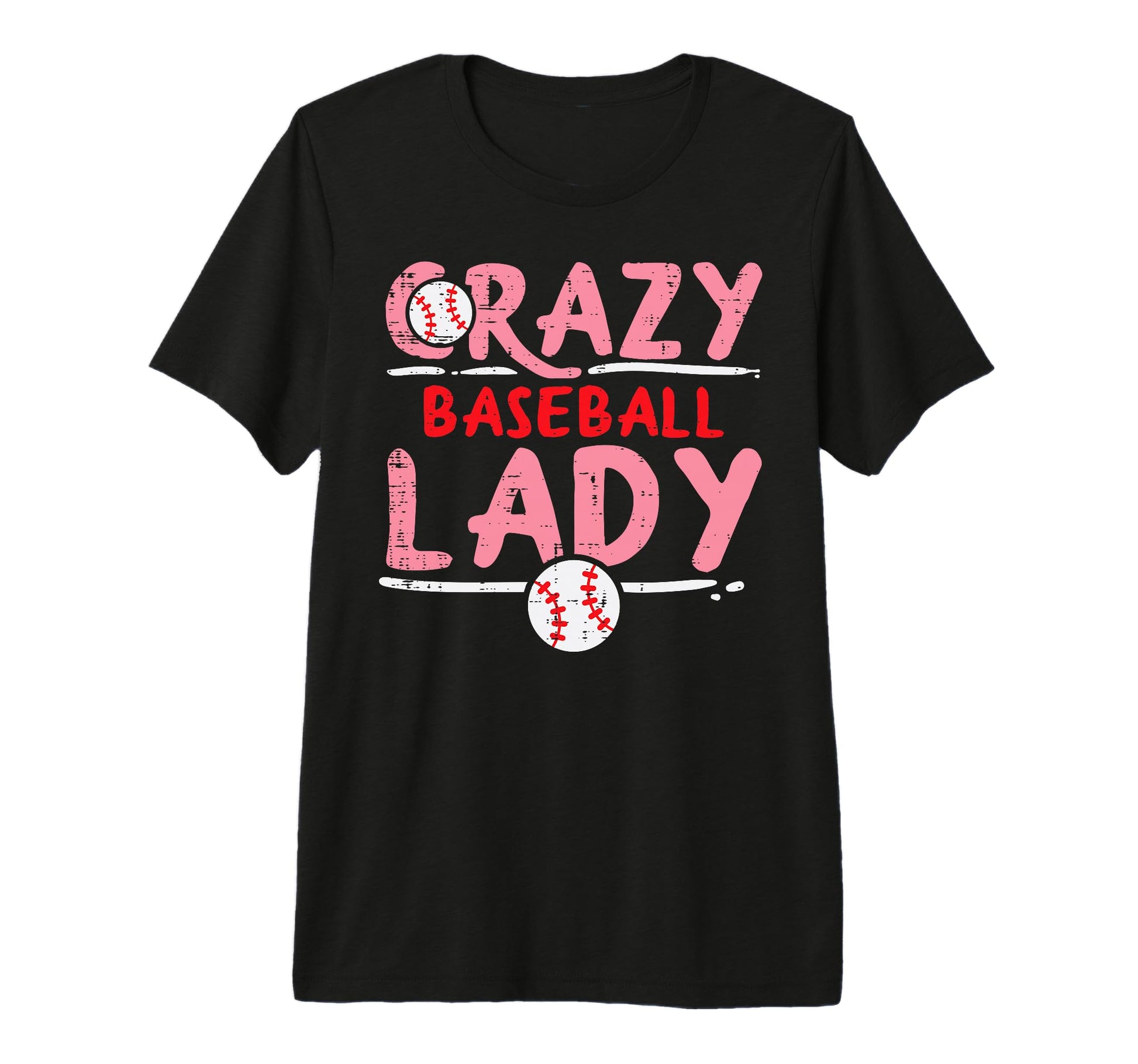 Crazy Baseball Lady Funny Sports Fan T-Shirt - Minimalist Print for Adults - T-Shirt, Sweatshirt, Hoodie