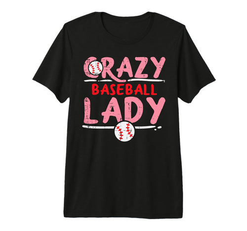 Crazy Baseball Lady Funny Sports Fan T-Shirt - Minimalist Print for Adults - T-Shirt, Sweatshirt, Hoodie