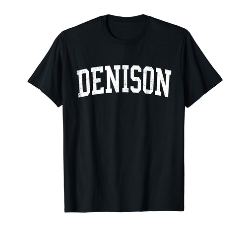 Denison Tx Distressed White Varsity T-Shirt - Graphic Print for Adults - T-Shirt, Sweatshirt, Hoodie