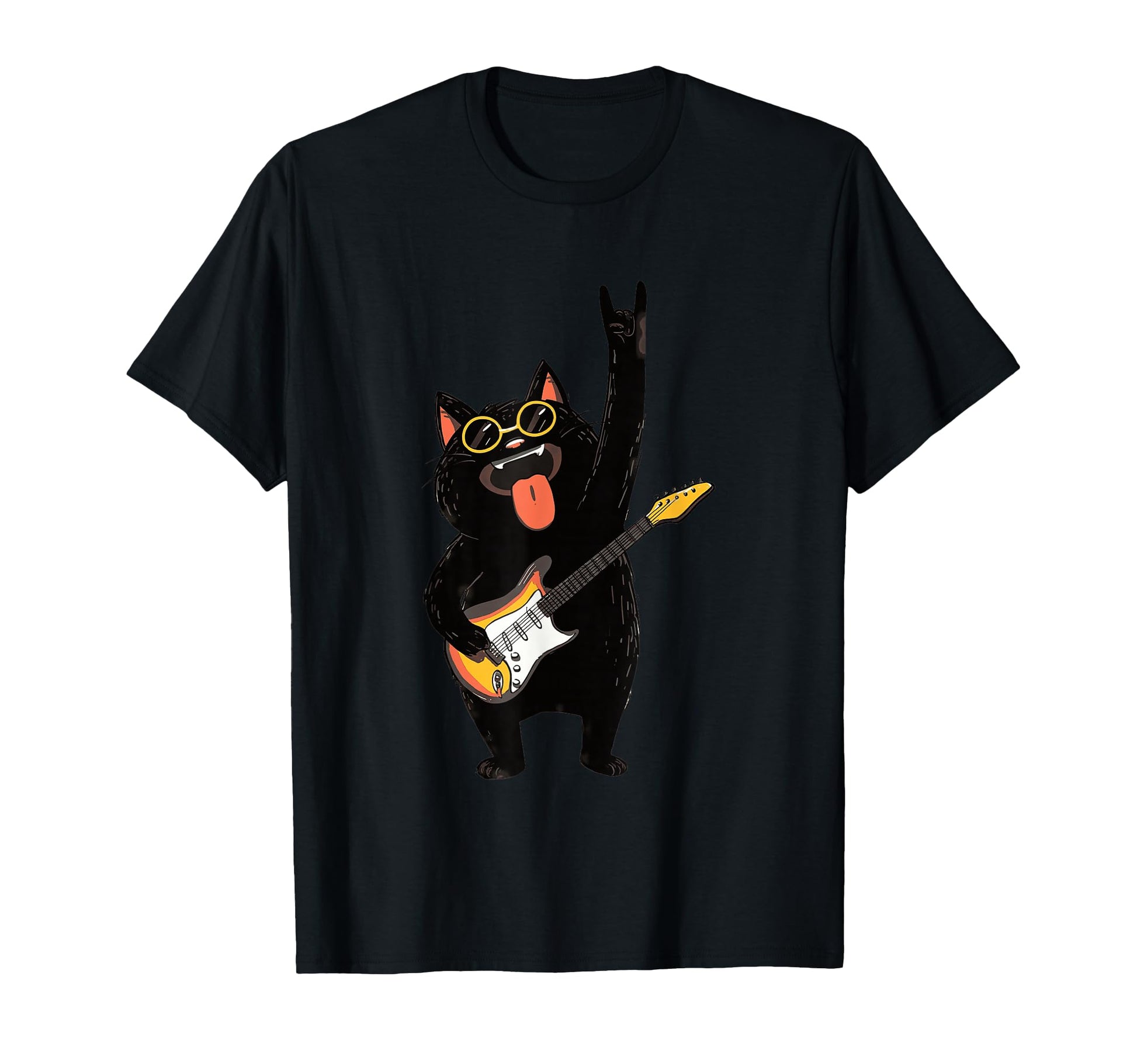 Cat Playing Guitar Funny Music Lovers T-Shirt - Aesthetic Graphic Unisex - T-Shirt, Sweatshirt, Hoodie