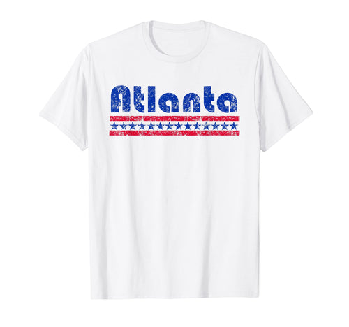 Atlanta Georgia Star Stripe Weathered T-Shirt - Minimalist Print for Adults - T-Shirt, Sweatshirt, Hoodie