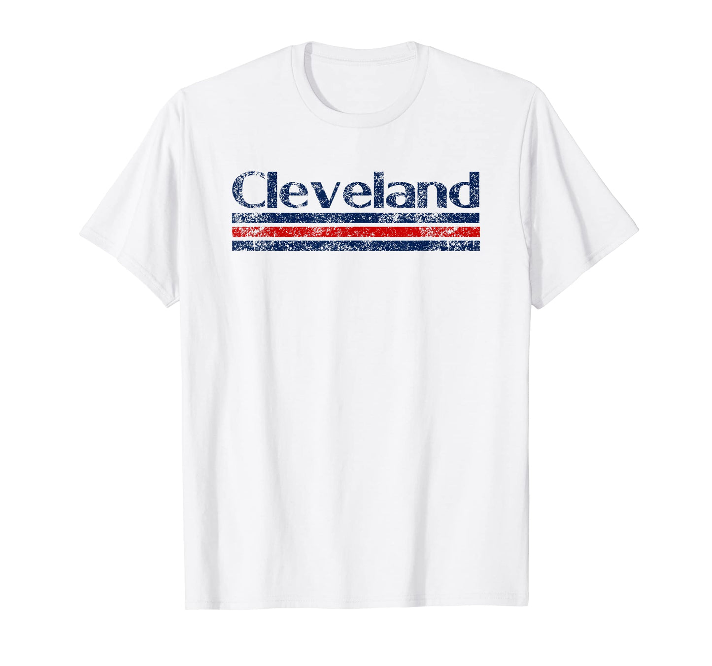 Cleveland Ohio Weathered Stripe T-Shirt - Aesthetic Graphic Unisex - T-Shirt, Sweatshirt, Hoodie