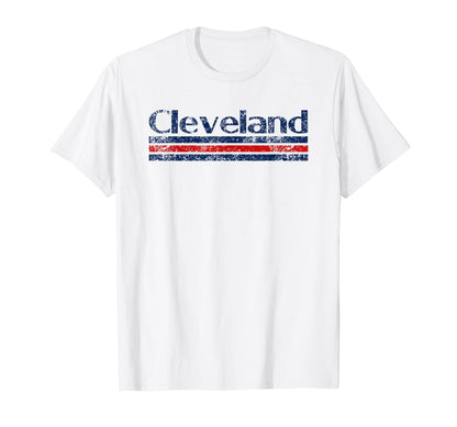 Cleveland Ohio Weathered Stripe T-Shirt - Aesthetic Graphic Unisex - T-Shirt, Sweatshirt, Hoodie