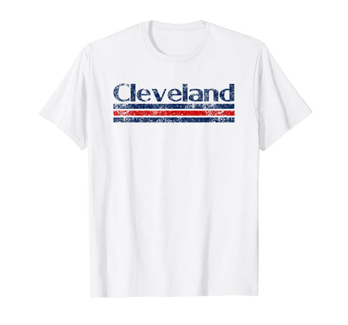 Cleveland Ohio Weathered Stripe T-Shirt - Aesthetic Graphic Unisex - T-Shirt, Sweatshirt, Hoodie