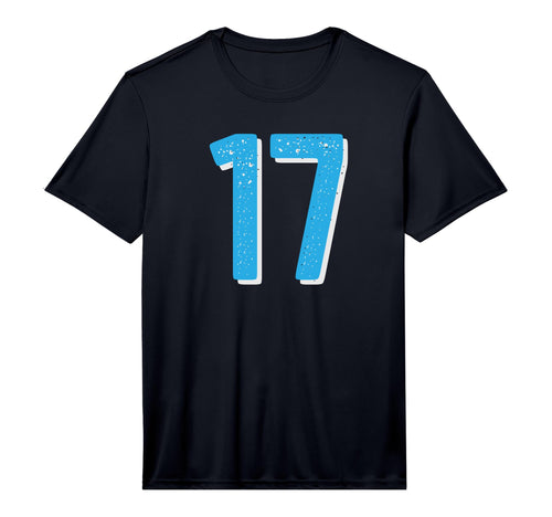 Light Blue Sports Team Number 17 T-Shirt - Aesthetic Graphic for Adults - T-Shirt, Sweatshirt, Hoodie