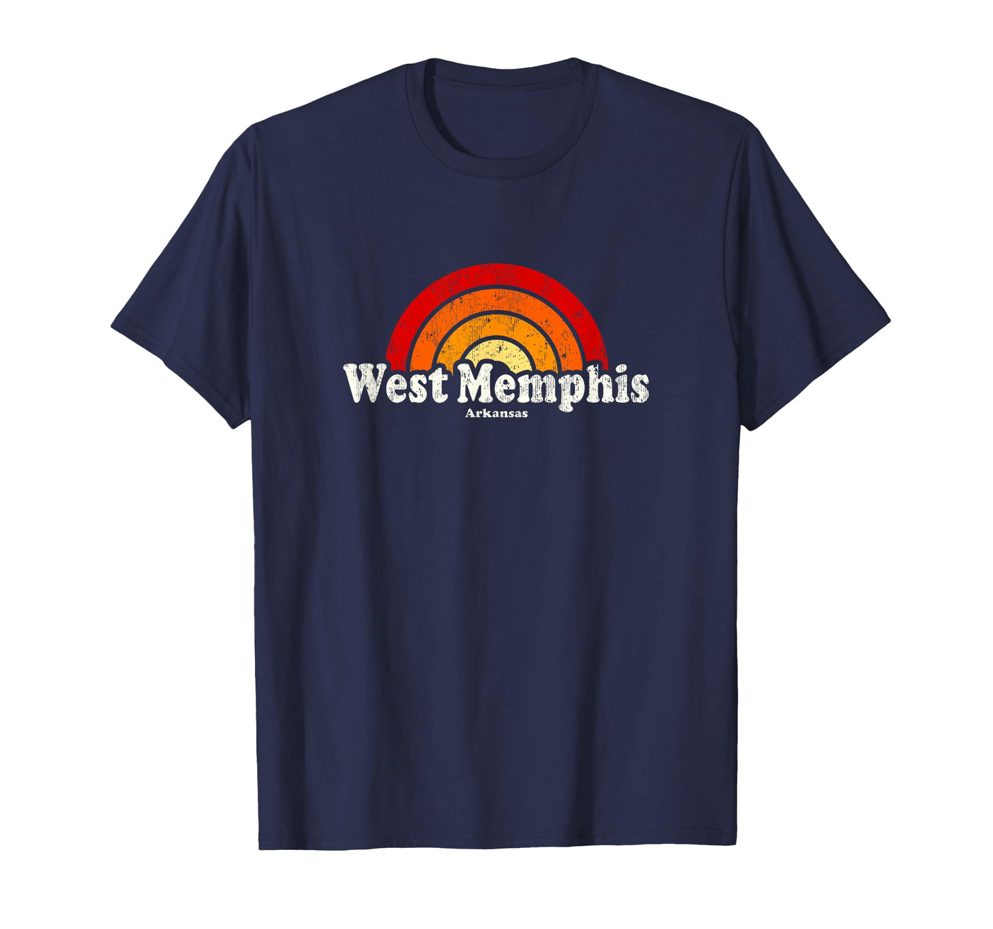West Memphis Arkansas Ar 70S Rainbow T-Shirt - Minimalist Print Unisex - T-Shirt, Sweatshirt, Hoodie