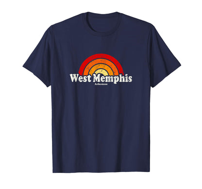 West Memphis Arkansas Ar 70S Rainbow T-Shirt - Minimalist Print Unisex - T-Shirt, Sweatshirt, Hoodie