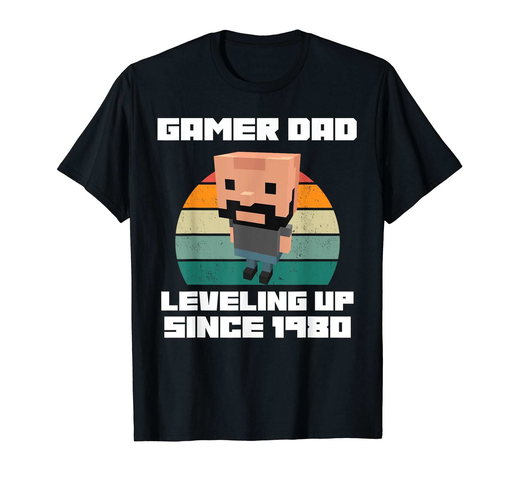 Gamer Dad Leveling Up Since 1980 Father T-Shirt - Graphic Print for Adults - T-Shirt, Sweatshirt, Hoodie