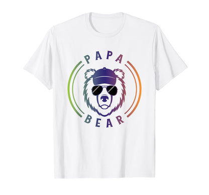 Papa Bear Black Sunglasses And Blue Cap T-Shirt - Custom Art Print Unisex - T-Shirt, Sweatshirt, Hoodie