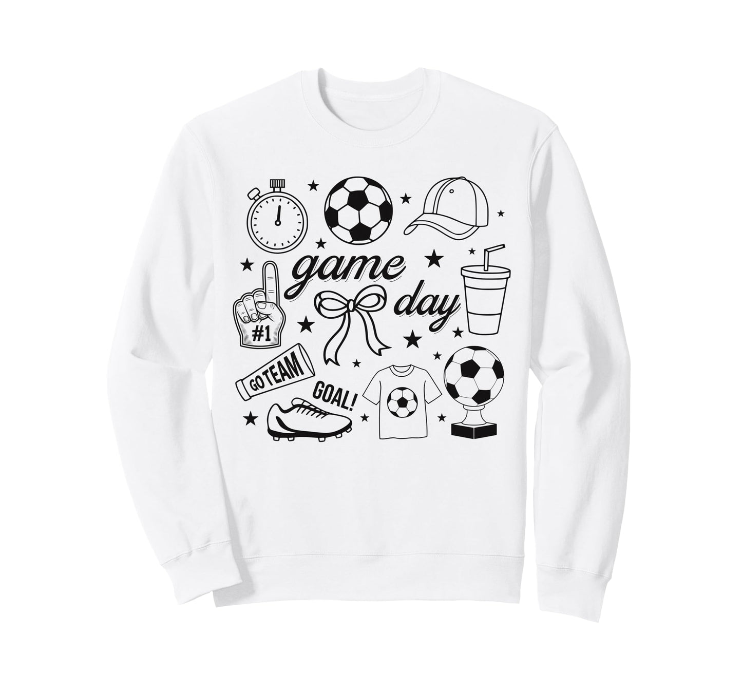 Preppy Game Day Soccer Mom Sweatshirt - Casual Everyday Wear Men Women - T-Shirt, Sweatshirt, Hoodie