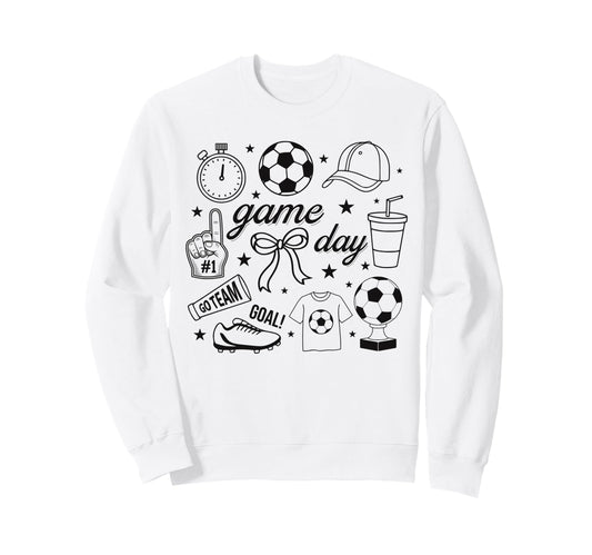 Preppy Game Day Soccer Mom Sweatshirt - Casual Everyday Wear Men Women - T-Shirt, Sweatshirt, Hoodie