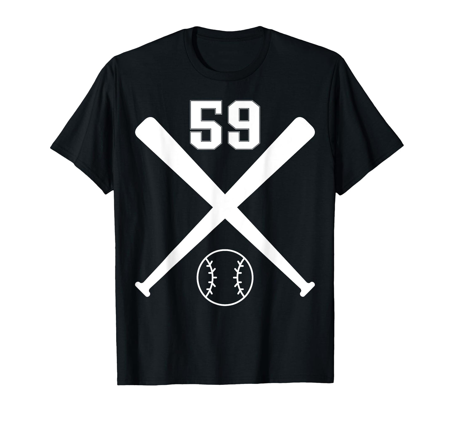 Baseball Softball Number 59 T-Shirt - Custom Art Print for Adults - T-Shirt, Sweatshirt, Hoodie