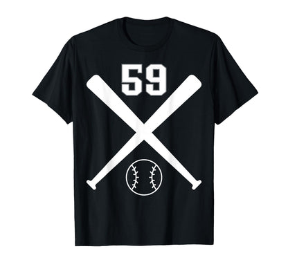 Baseball Softball Number 59 T-Shirt - Custom Art Print for Adults - T-Shirt, Sweatshirt, Hoodie