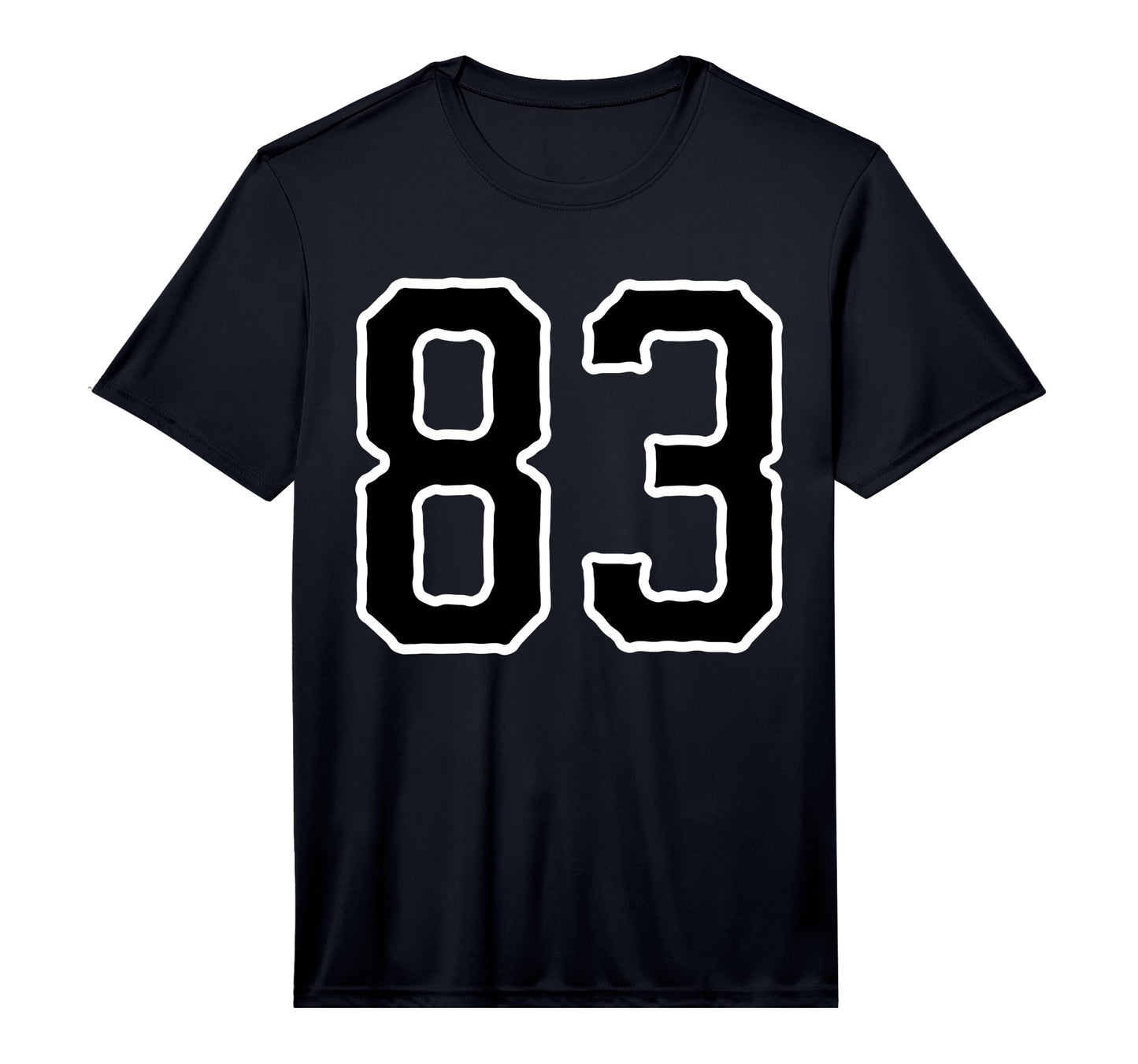 Number 83 White Black Sports Team T-Shirt - Unique Graphic Men Women - T-Shirt, Sweatshirt, Hoodie