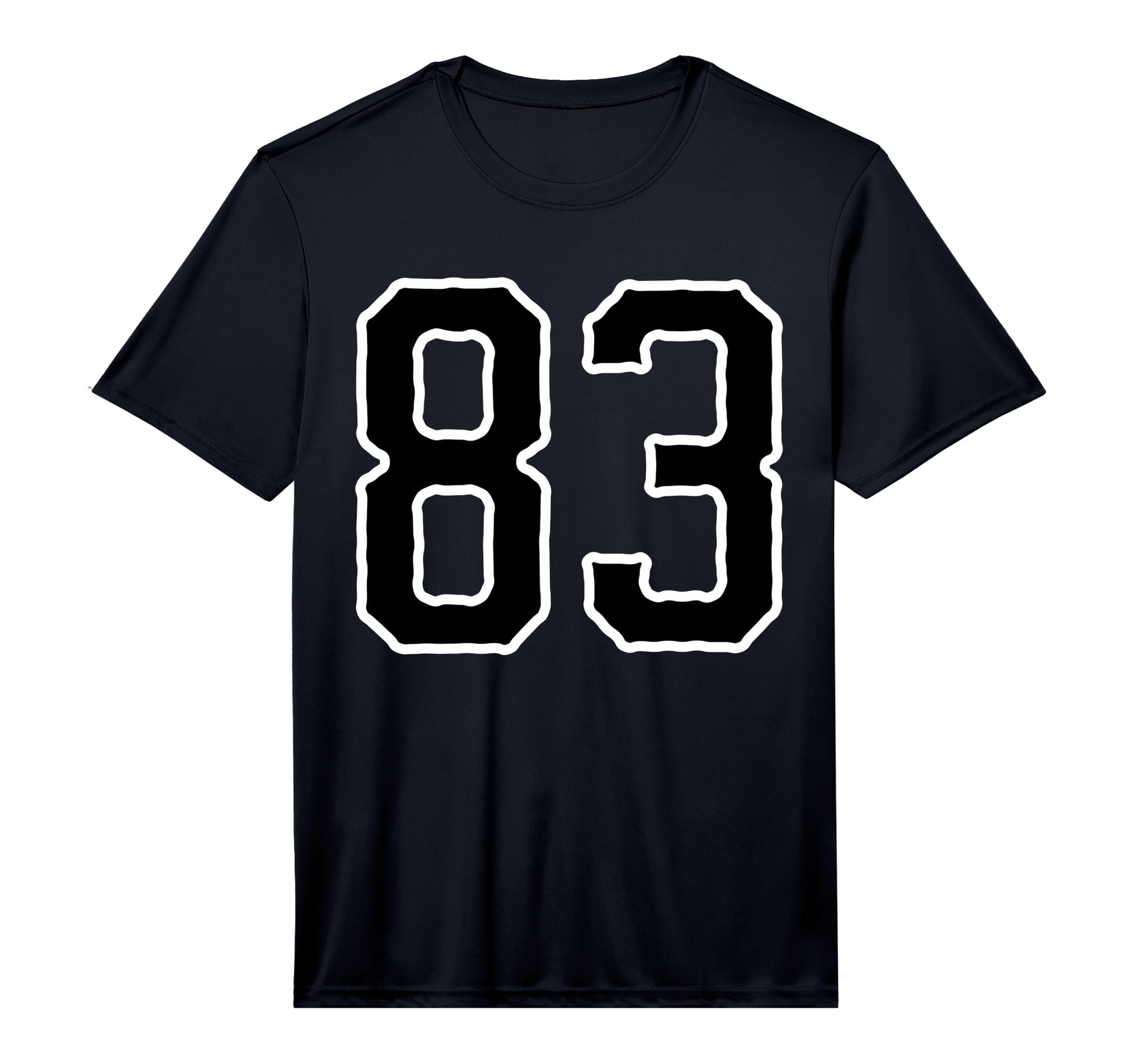Number 83 White Black Sports Team T-Shirt - Unique Graphic Men Women - T-Shirt, Sweatshirt, Hoodie