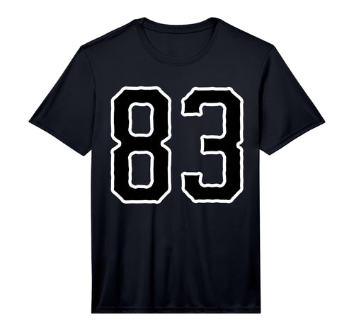 Number 83 White Black Sports Team T-Shirt - Unique Graphic Men Women - T-Shirt, Sweatshirt, Hoodie