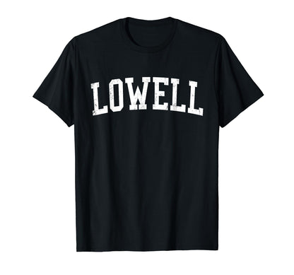 Lowell Ma Distressed White Varsity T-Shirt - Streetwear Style Men Women - T-Shirt, Sweatshirt, Hoodie