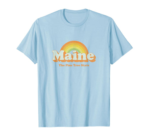 Maine 70S Rainbow T-Shirt - Minimalist Print Men Women - T-Shirt, Sweatshirt, Hoodie