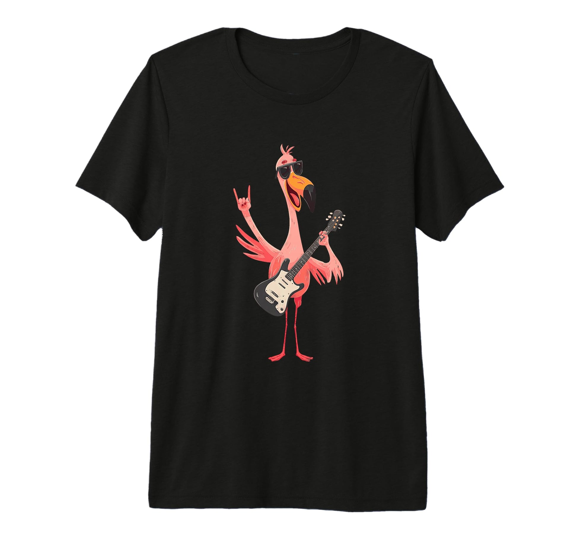 Flamingo Rock Music Funny Bird T-Shirt - Minimalist Print for Adults - T-Shirt, Sweatshirt, Hoodie