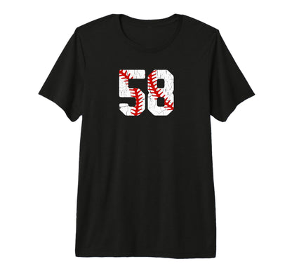 Baseball Player Jersey Number 58 58 T-Shirt - Streetwear Style Unisex - T-Shirt, Sweatshirt, Hoodie