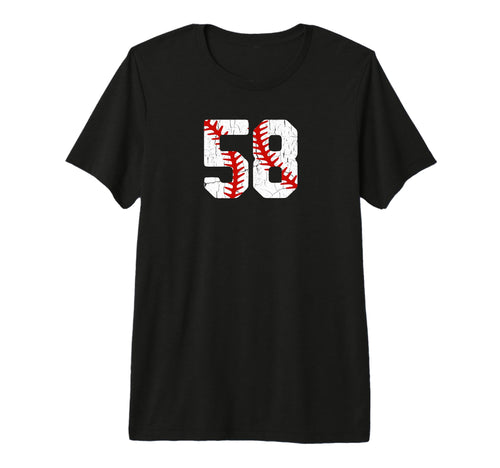 Baseball Player Jersey Number 58 58 T-Shirt - Streetwear Style Unisex - T-Shirt, Sweatshirt, Hoodie