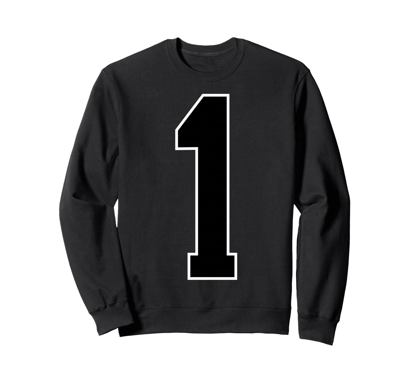 1 Black Sports Team Number Fan Sweatshirt - Graphic Print for Adults - T-Shirt, Sweatshirt, Hoodie