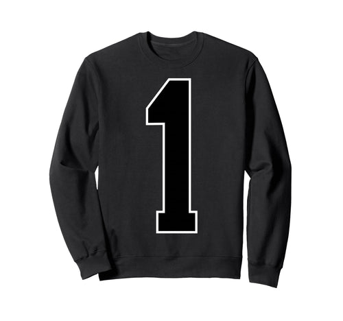 1 Black Sports Team Number Fan Sweatshirt - Graphic Print for Adults - T-Shirt, Sweatshirt, Hoodie