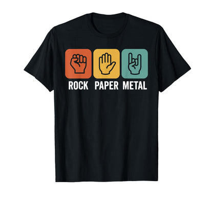 Rock Paper Metal Rock N Roll Funny T-Shirt - Fun Novelty Design Unisex - T-Shirt, Sweatshirt, Hoodie