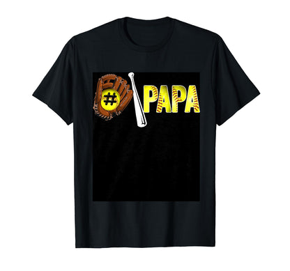Number One Softball Papa Fathers Day T-Shirt - Aesthetic Graphic Unisex - T-Shirt, Sweatshirt, Hoodie