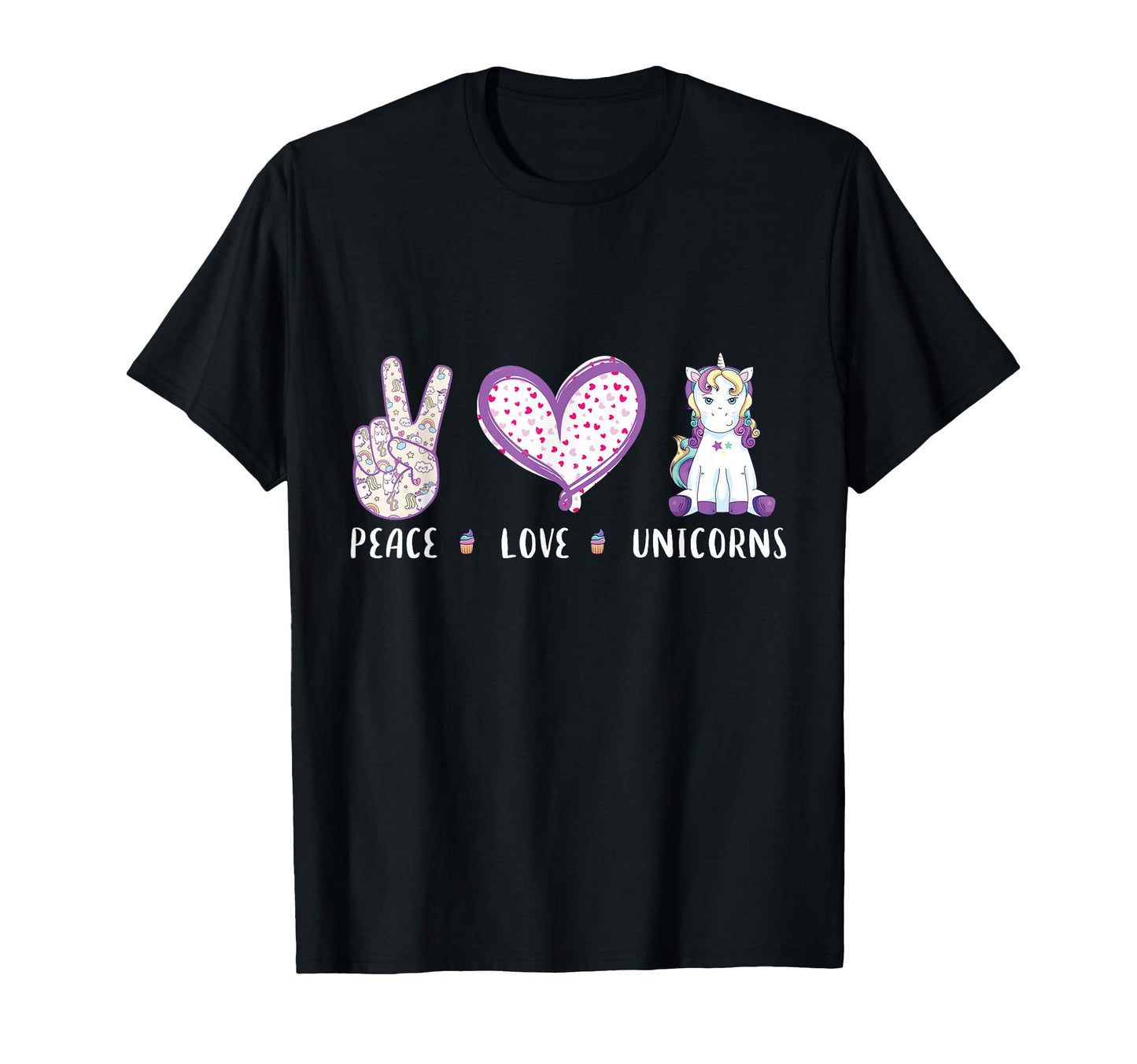 Peace Love Unicorns Gifts Children T-Shirt - Unique Graphic Men Women - T-Shirt, Sweatshirt, Hoodie