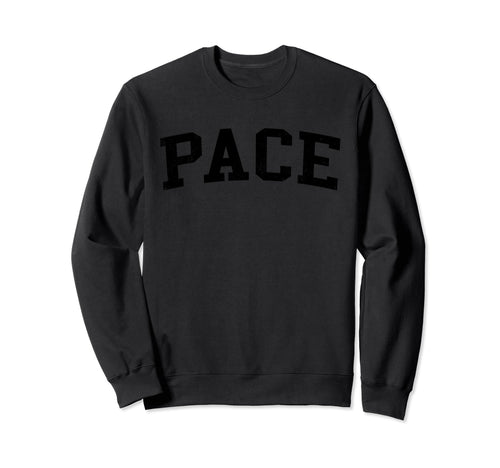Pace Fl Distressed Black Varsity Sweatshirt - Minimalist Print for Adults - T-Shirt, Sweatshirt, Hoodie