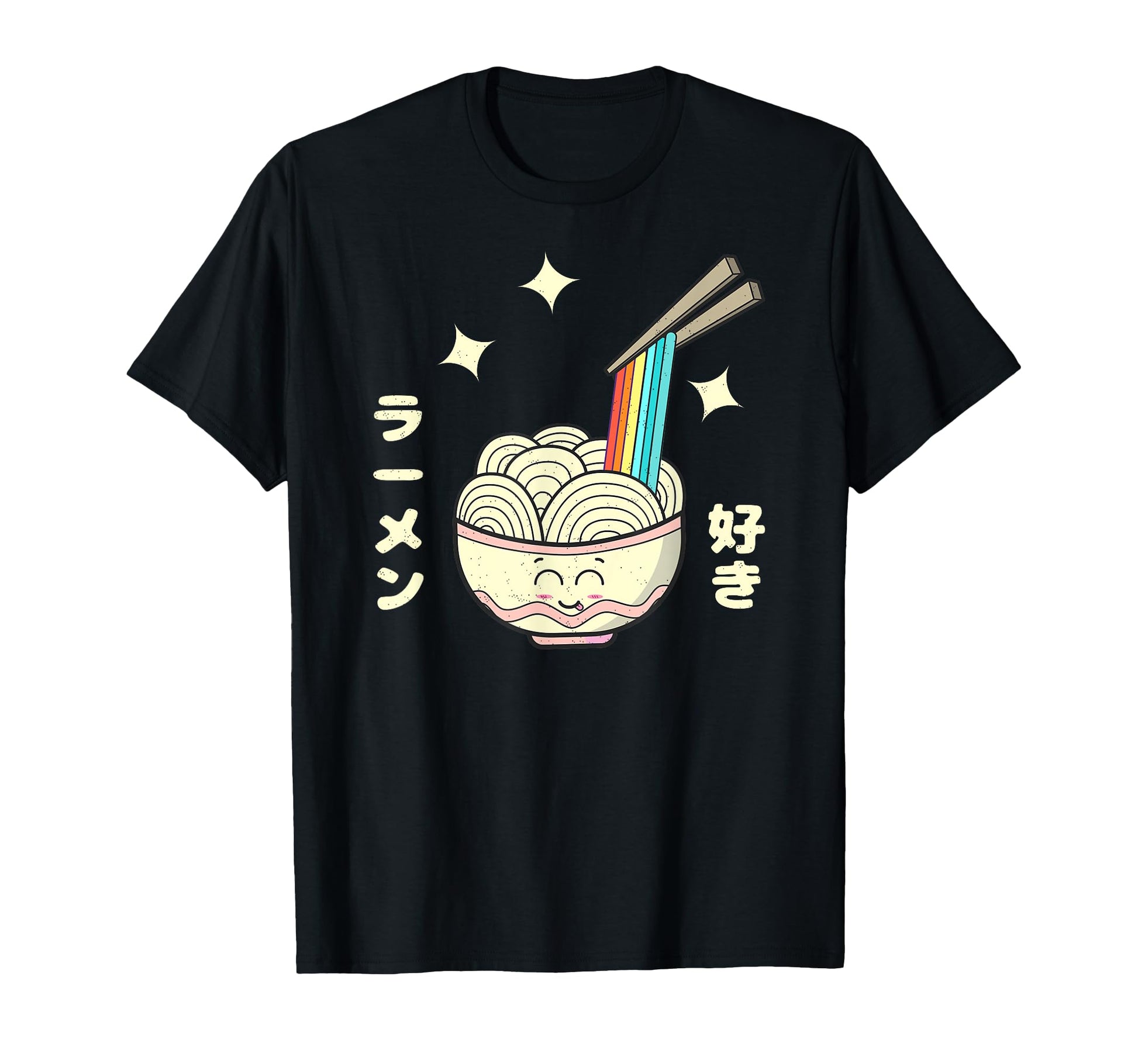 Rainbow Ramen Kawaii Anime Japan T-Shirt - Custom Art Print Unisex - T-Shirt, Sweatshirt, Hoodie