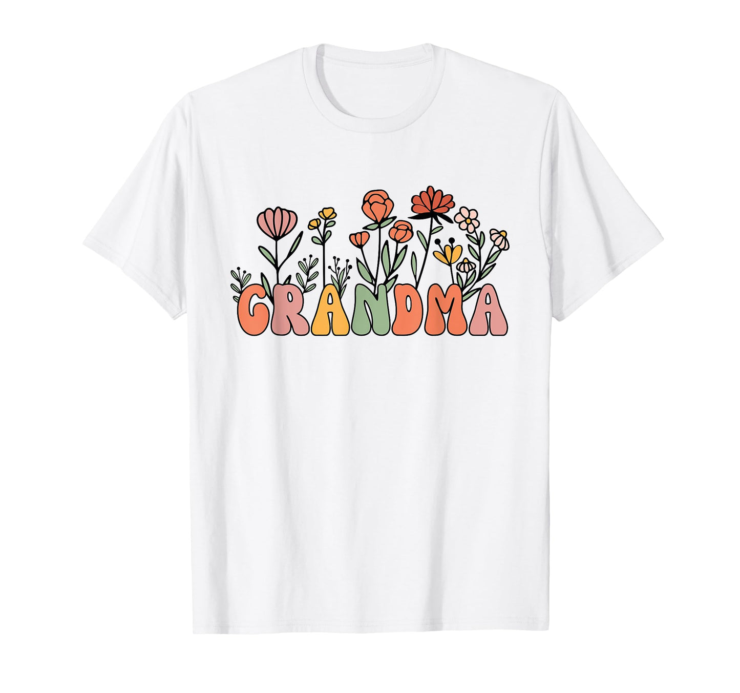 Boho Groovy Wildflower Grandma T-Shirt - Minimalist Print for Adults - T-Shirt, Sweatshirt, Hoodie