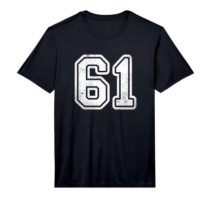 White Sports Team Number 61 T-Shirt - Aesthetic Graphic for Adults - T-Shirt, Sweatshirt, Hoodie
