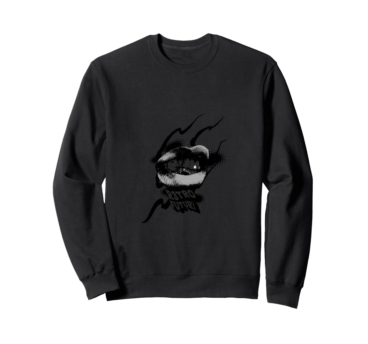 Future Y2K Grunge Aesthetic Mouth Sweatshirt - Novelty Apparel Unisex - T-Shirt, Sweatshirt, Hoodie