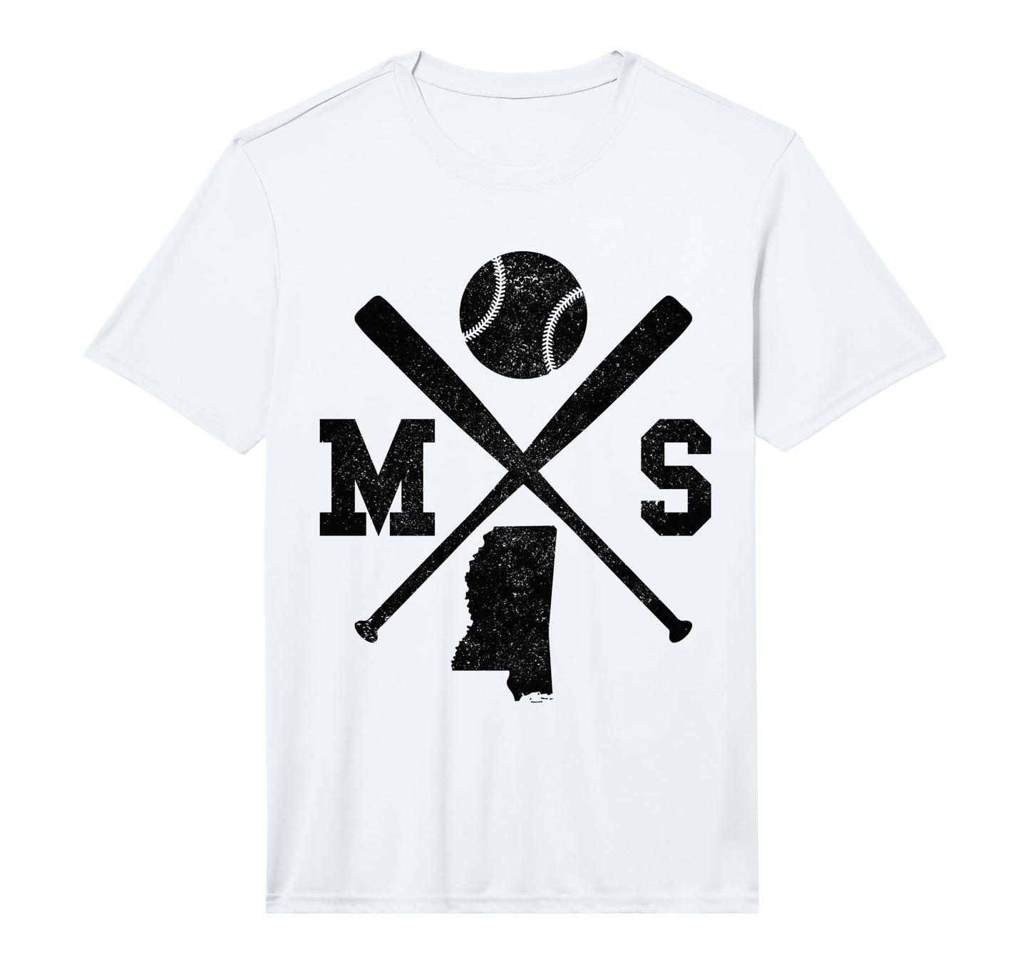 Mens Ms Usa State Baseball Player T-Shirt - Minimalist Print for Adults - T-Shirt, Sweatshirt, Hoodie