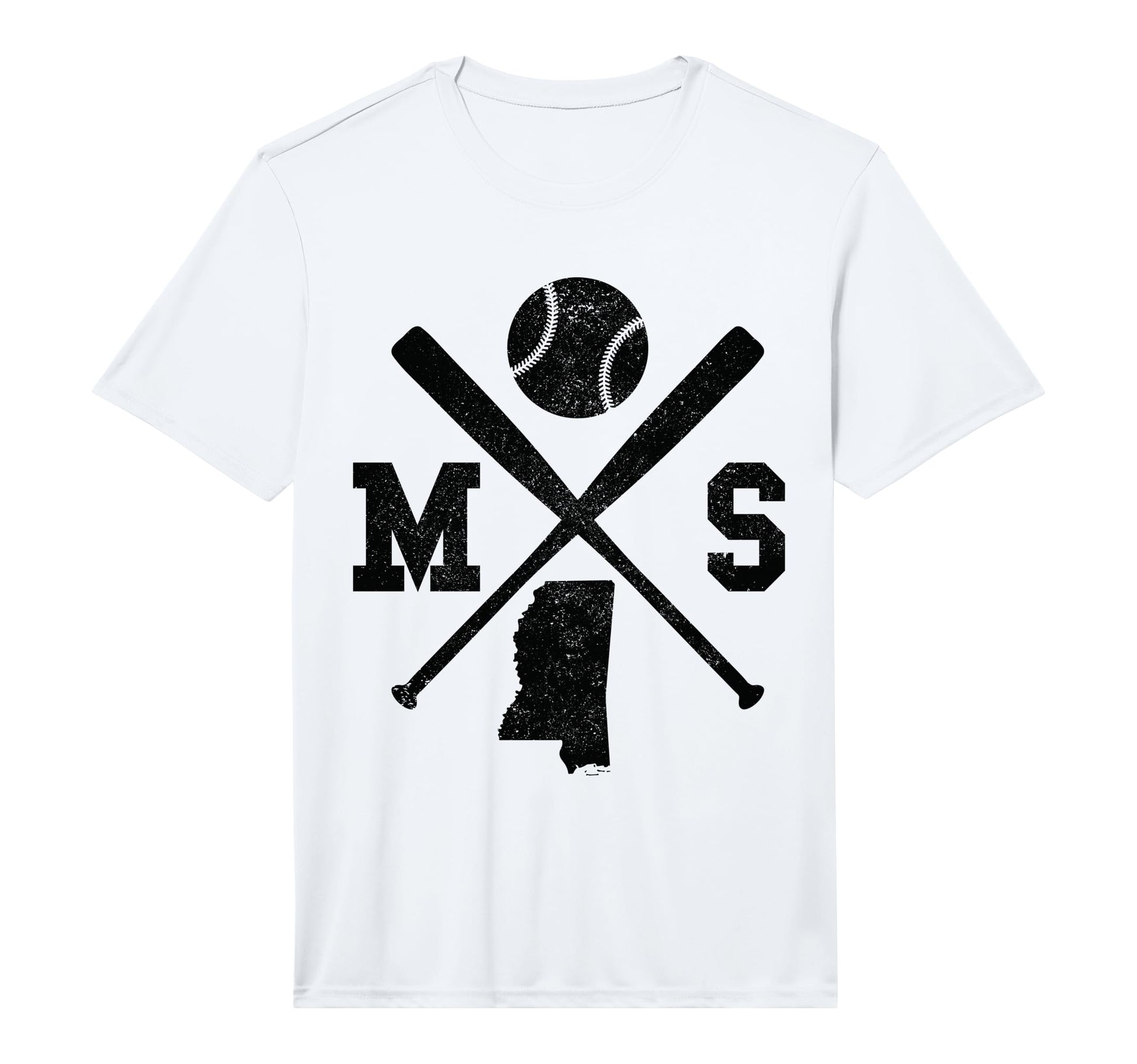 Mens Ms Usa State Baseball Player T-Shirt - Minimalist Print for Adults - T-Shirt, Sweatshirt, Hoodie