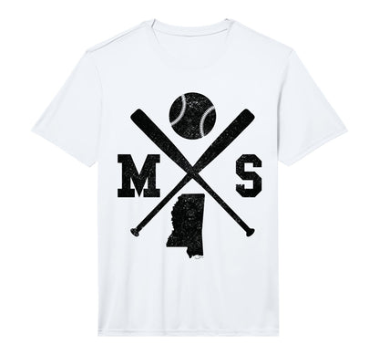 Mens Ms Usa State Baseball Player T-Shirt - Minimalist Print for Adults - T-Shirt, Sweatshirt, Hoodie