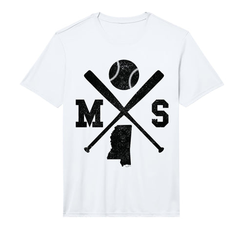 Mens Ms Usa State Baseball Player T-Shirt - Minimalist Print for Adults - T-Shirt, Sweatshirt, Hoodie