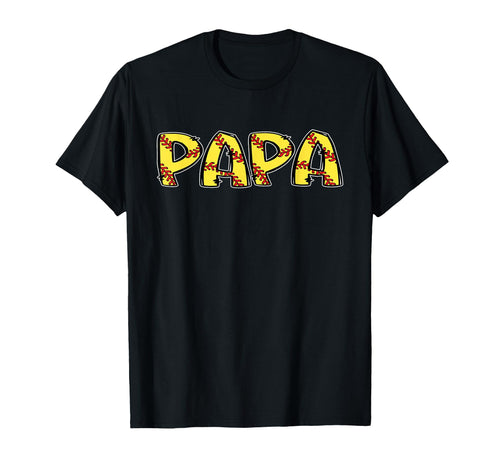 Softball Daddy Papa Birthday Party T-Shirt - Graphic Print Men Women - T-Shirt, Sweatshirt, Hoodie