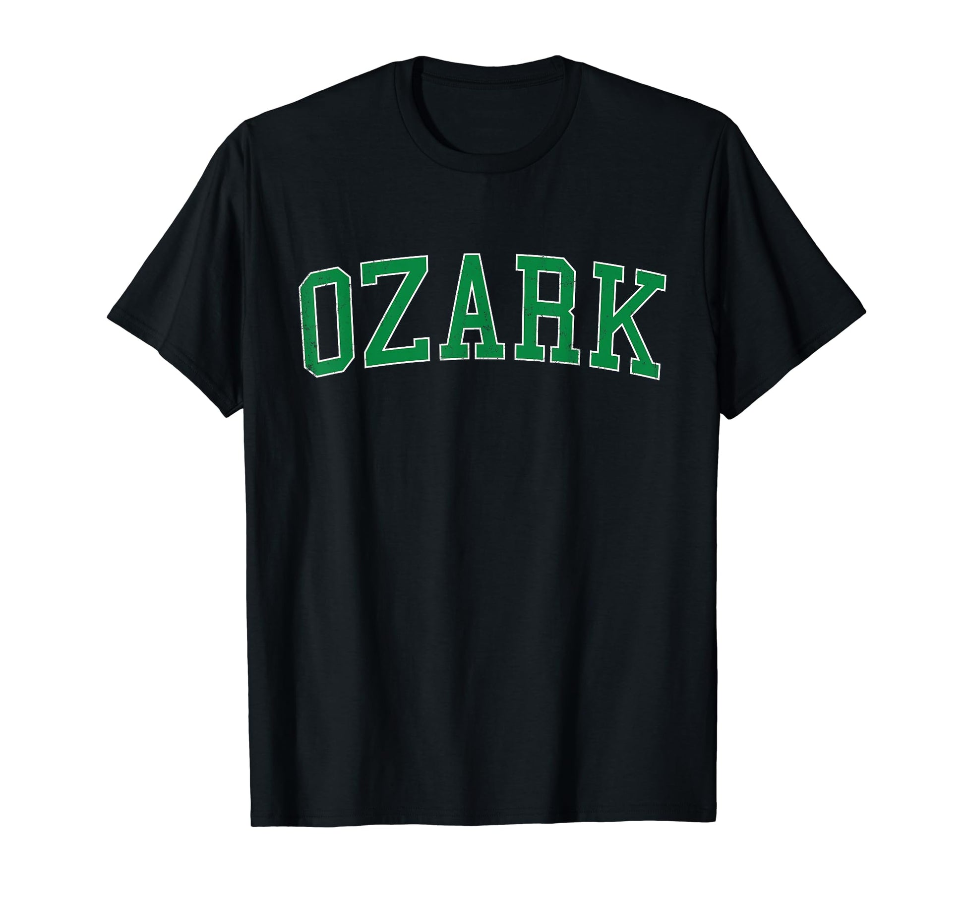 Ozark Al Distressed Green Varsity T-Shirt - Minimalist Print for Adults - T-Shirt, Sweatshirt, Hoodie