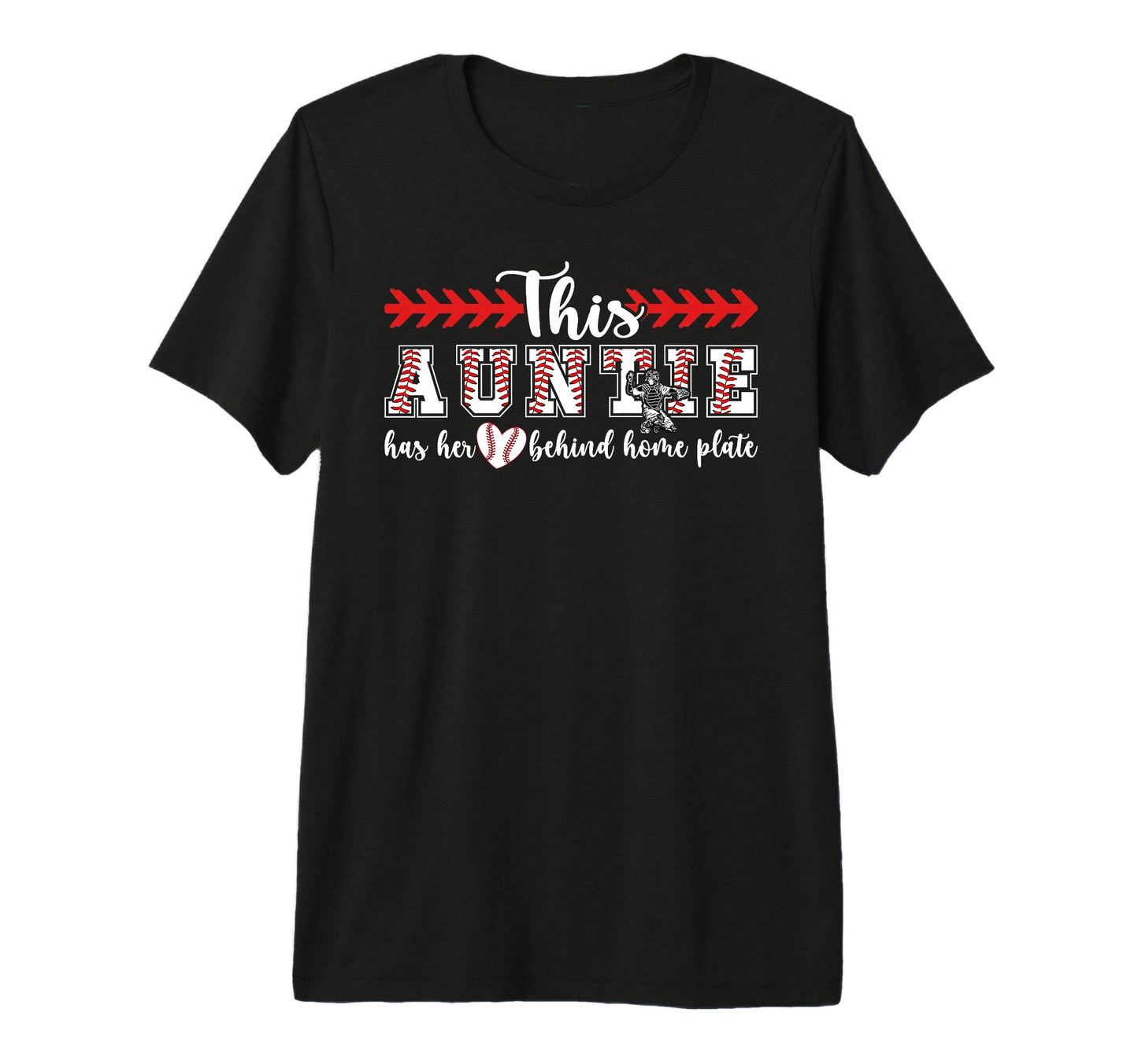 Proud Auntie Baseball Catcher Aunt Tri T-Shirt - Trendy Graphic Unisex - T-Shirt, Sweatshirt, Hoodie