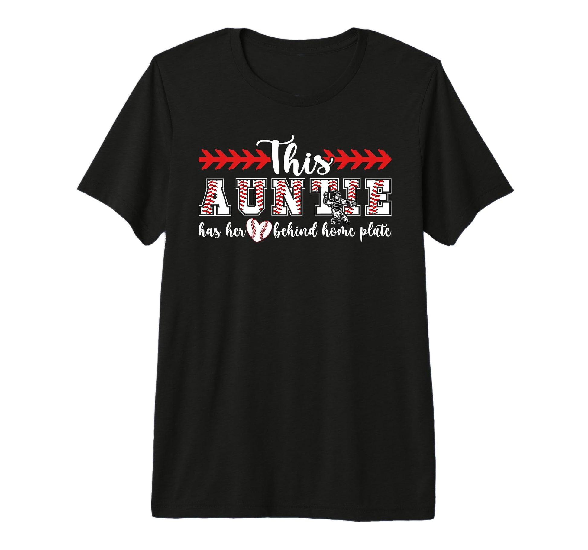 Proud Auntie Baseball Catcher Aunt Tri T-Shirt - Trendy Graphic Unisex - T-Shirt, Sweatshirt, Hoodie